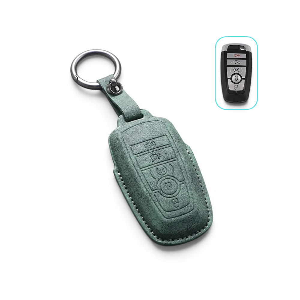 Suede-Finish Key Fob Cover for Ford F-150, Mustang, Explorer, Bronco