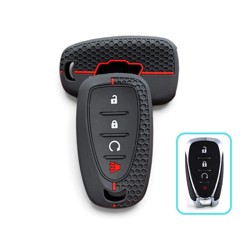 Silicone Key Fob Cover for Chevy Silverado, Tahoe, Camaro, Malibu, Equinox