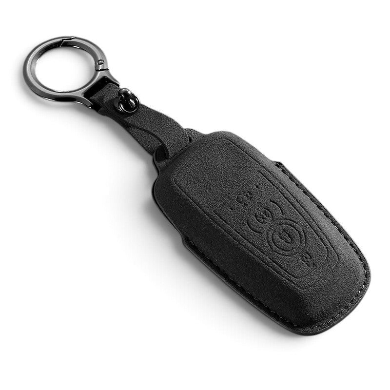 Suede-Finish Key Fob Cover for Ford F-150, F-250, Fusion, Focus, Edge, Mustang