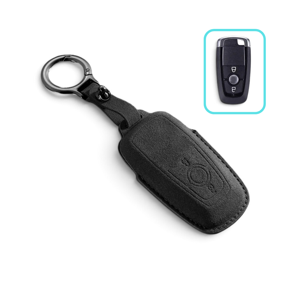 Suede-Finish Key Fob Cover for Ford F-150, F-250, Fusion, Focus, Edge, Mustang