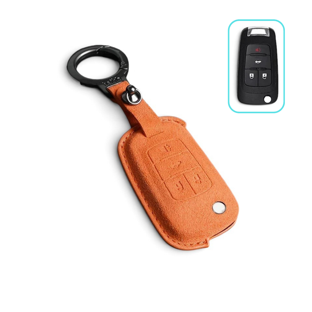 Suede-Finish Key Fob Cover for Chevrolet Camaro, Silverado, Tahoe